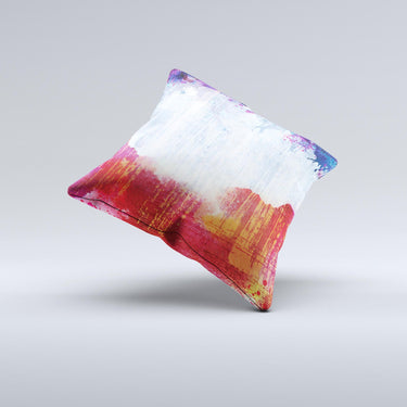 The Red White & Blue Paint Splotches ink-Fuzed Decorative Throw Pillow